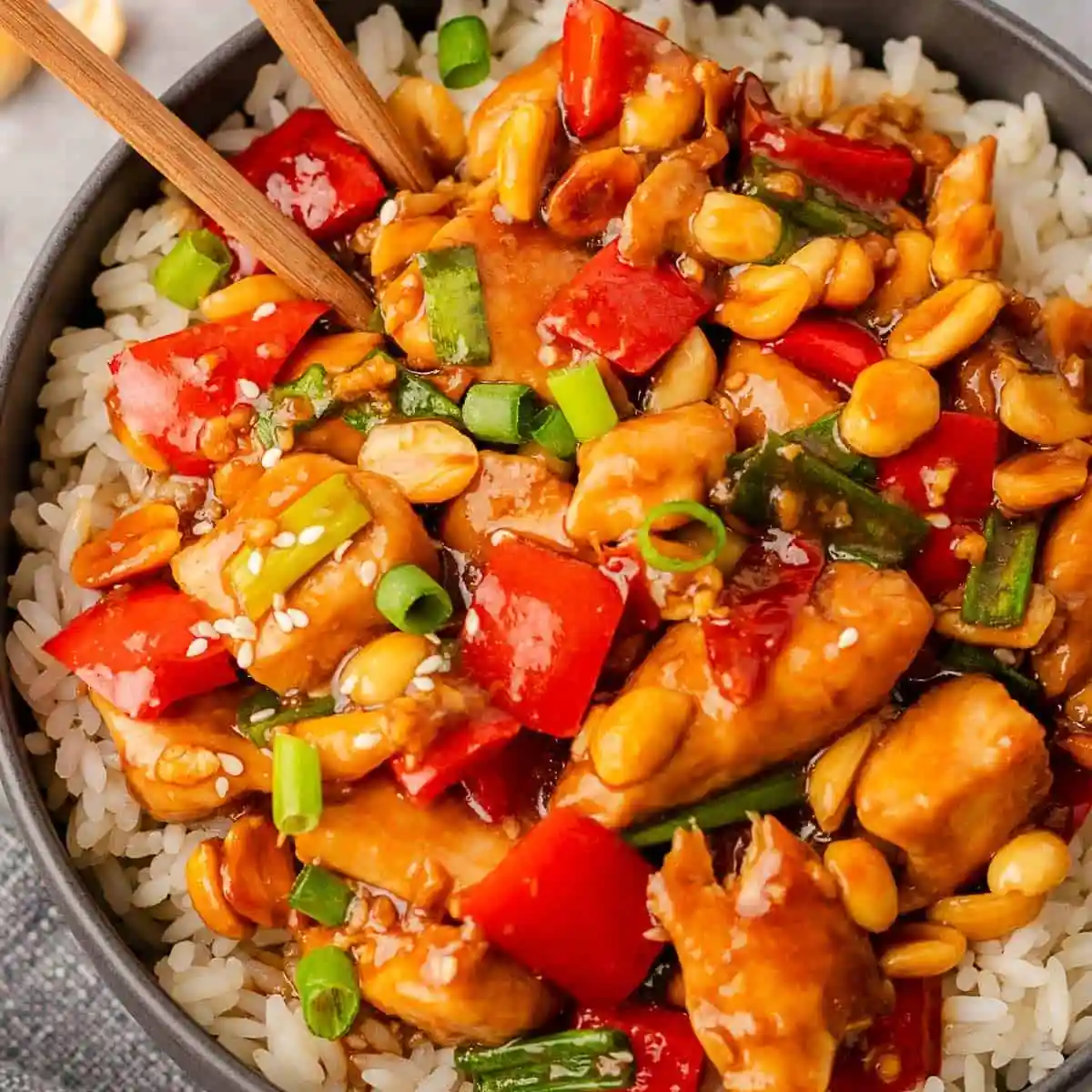 Spicy Kung Pao chicken with peanuts